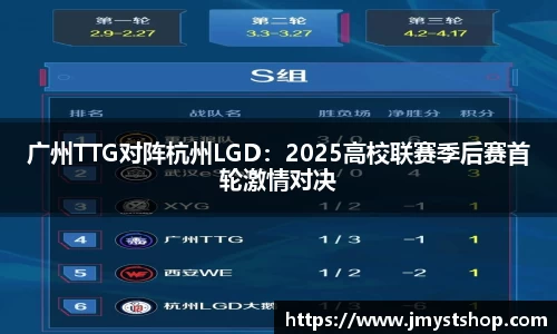 广州TTG对阵杭州LGD：2025高校联赛季后赛首轮激情对决